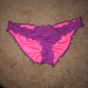 VS purple ruffle cheeky bikini bottoms
